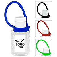 2 oz Hand Sanitizer Antibacterial Gel with Colorful Silicone Carry Leash